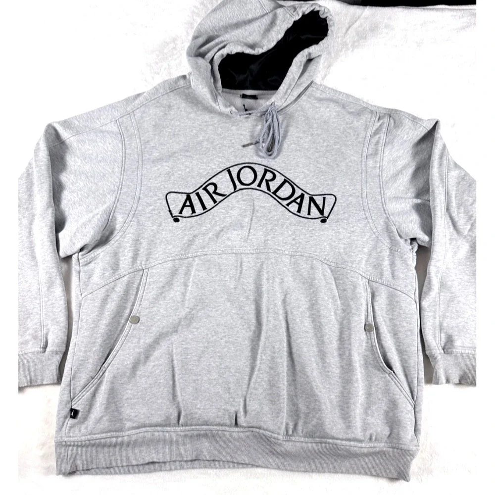 Air Jordan Men's XL Pullover Hoodie Heather Grey Fleece Heavyweight